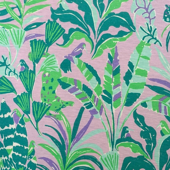 Lilly Pulitzer Lorina Purple Iris Print Cotton Swing Ruffle Tier V-Neck Dress XL - Picture 6 of 9